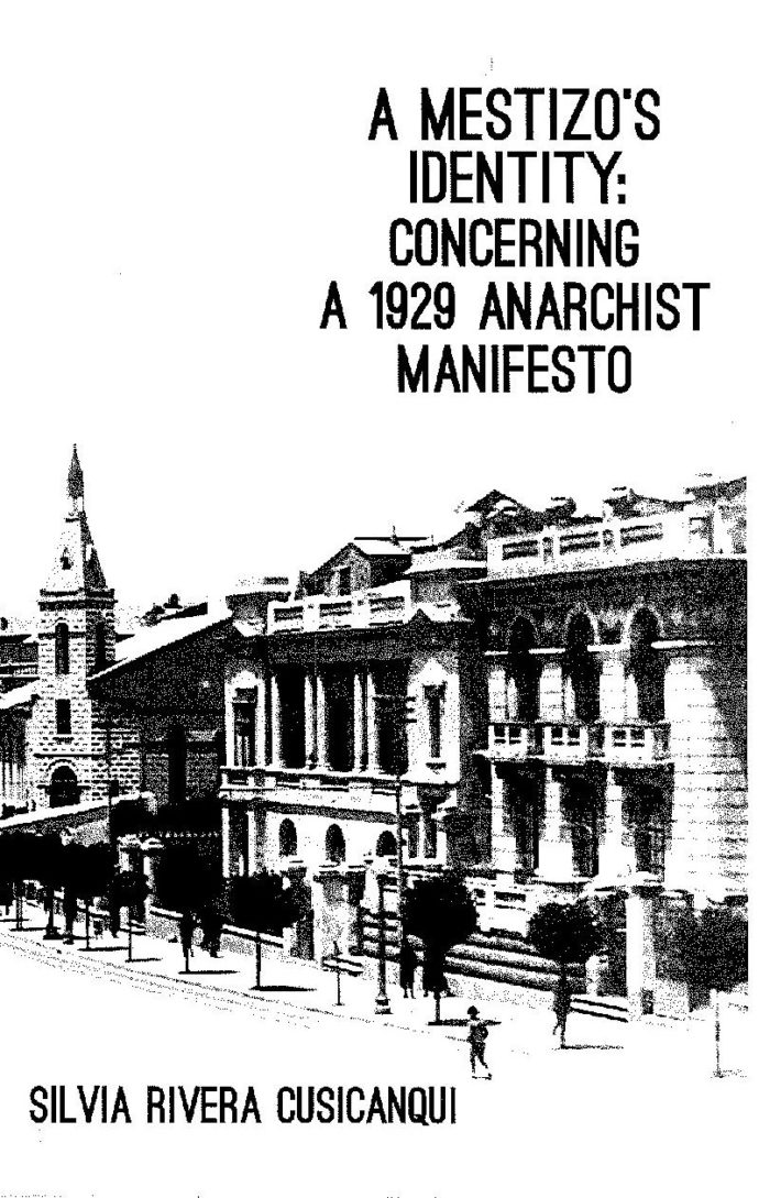 A Mestizo's Identity: Concerning a 1929 Anarchist Manifesto