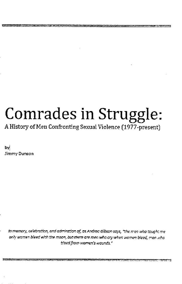 Comrades in Struggle: A History of Men Confronting Sexual Violence