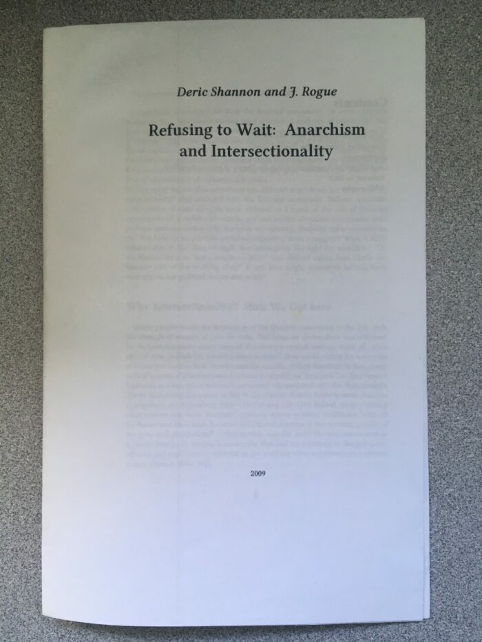 Refusing to Wait: Anarchism and Intersectionality