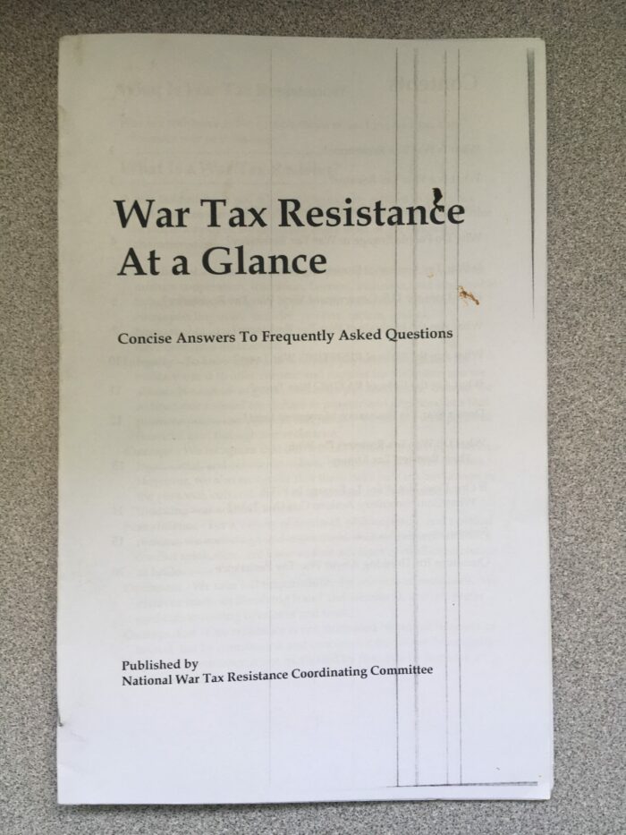 War Tax Resistance At A Glance