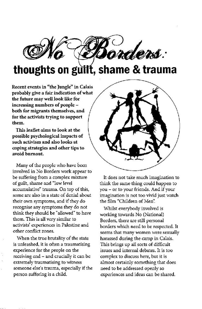 No Borders: Thoughts on Guilt, Shame, and Trauma