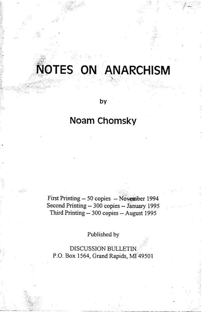 Notes on Anarchism