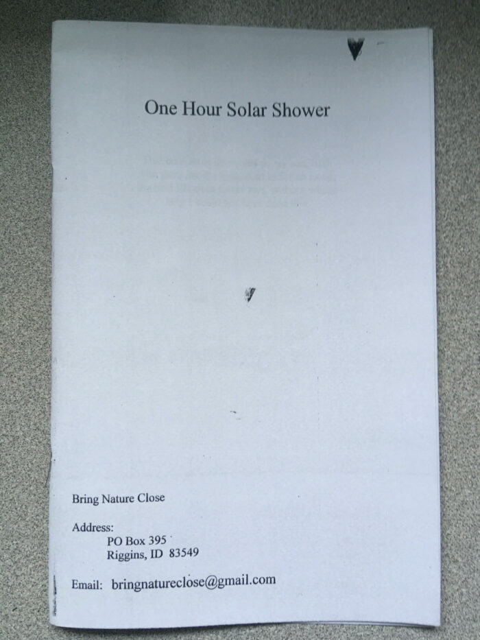 One Hour Solar Shower