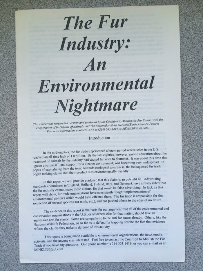 The Fur Industry: An Environmental Nightmare